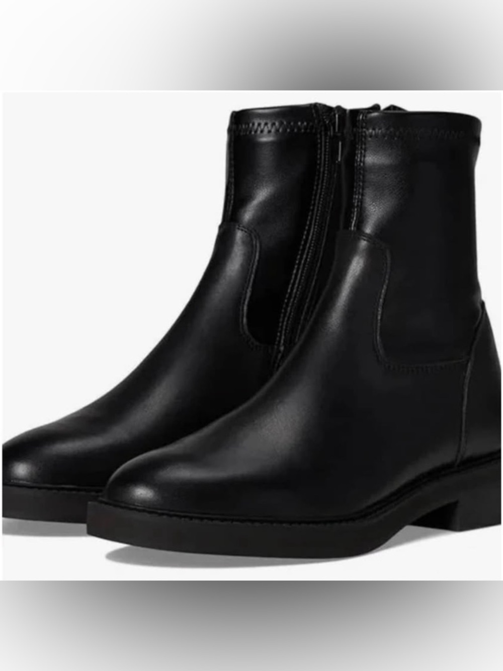 Steve Madden Black Leather Side-Zip Ankle Booties